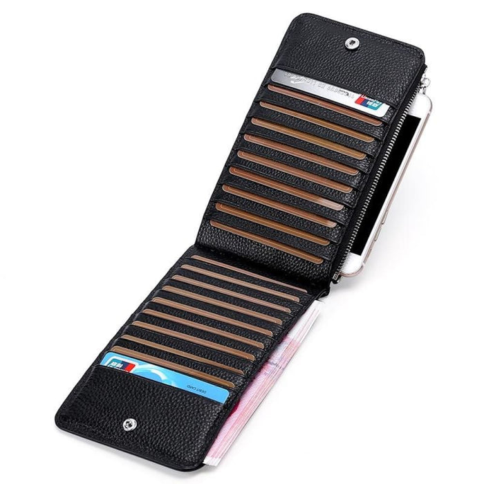 Rfid Card Holder Wallet With Phone Pocket