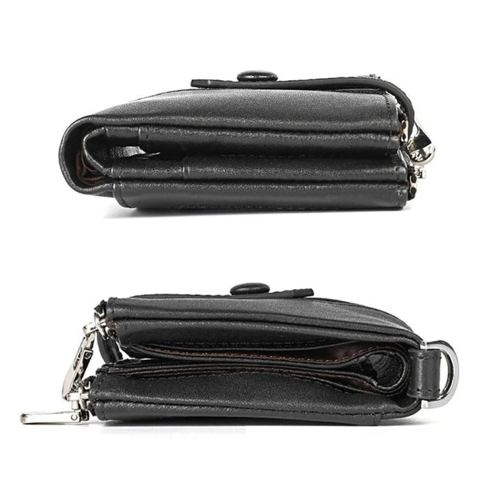 Rfid Chain Wallet With Double Zipper And Card Slots