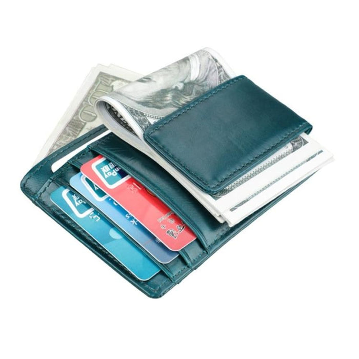Rfid Crazy Horse Leather Card Holder Wallet