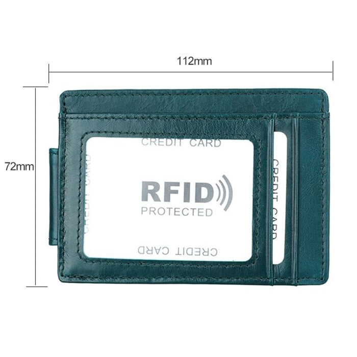 Rfid Crazy Horse Leather Card Holder Wallet
