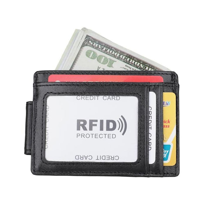 Rfid Crazy Horse Leather Card Holder Wallet