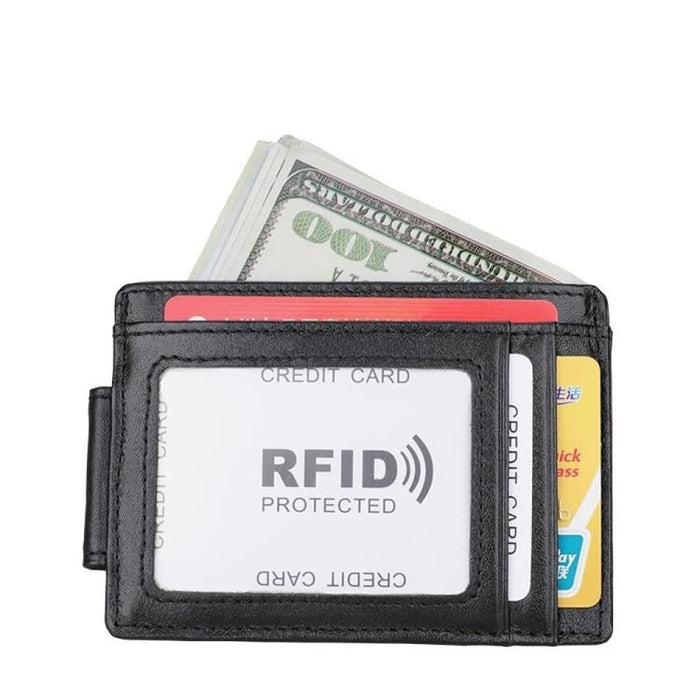Rfid Crazy Horse Leather Card Holder Wallet