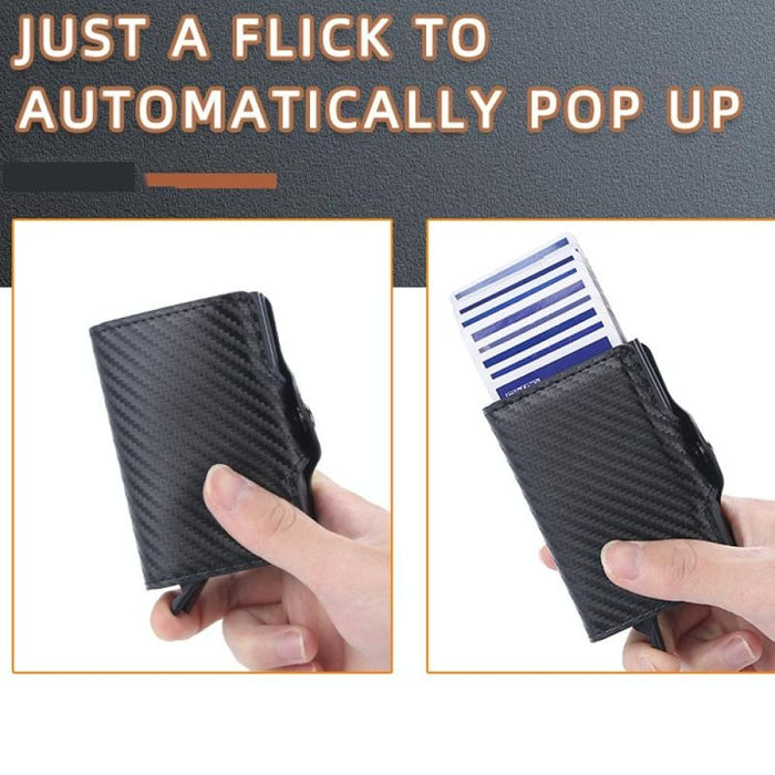 Rfid Double Aluminum Card Holder With Automatic Pop Up