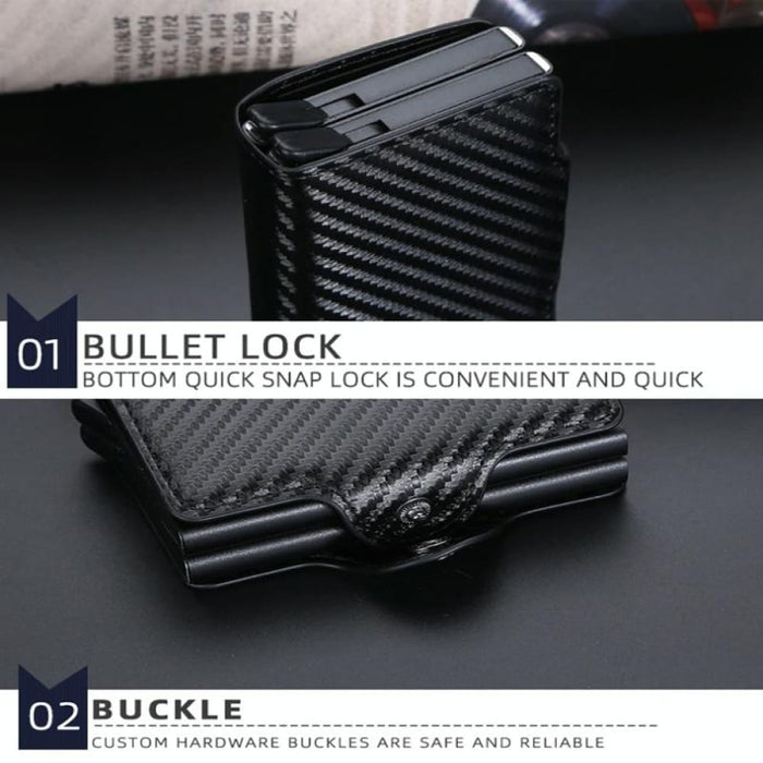 Rfid Double Aluminum Card Holder With Automatic Pop Up