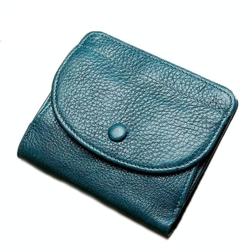 Rfid Genuine Leather Coin Purse Blue