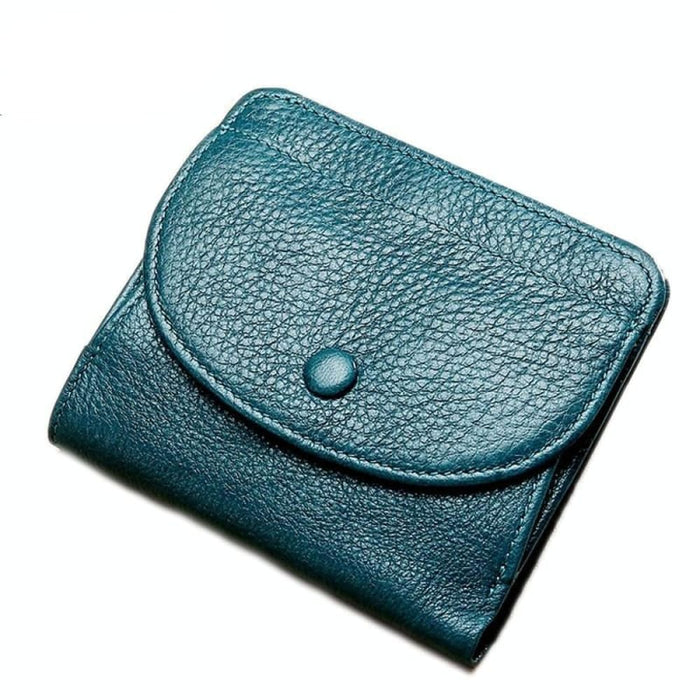 Rfid Genuine Leather Coin Purse Blue