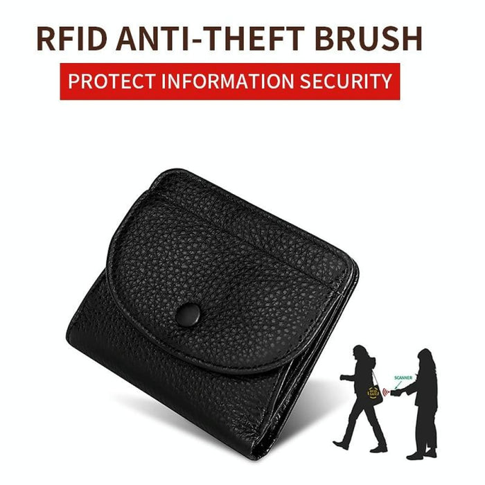 Rfid Genuine Leather Coin Purse Blue