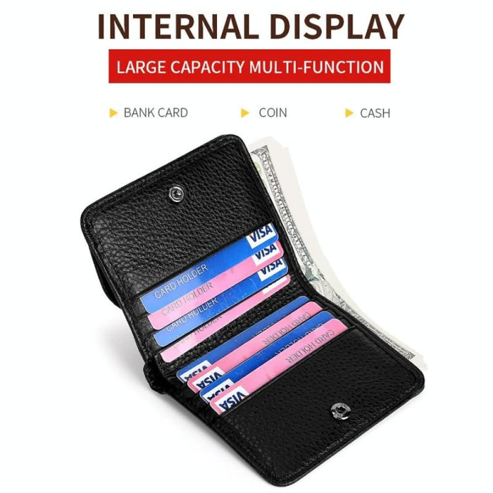 Rfid Genuine Leather Coin Purse Blue