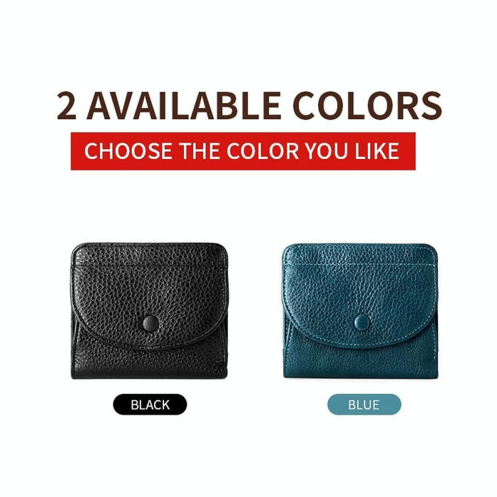 Rfid Genuine Leather Coin Purse Blue