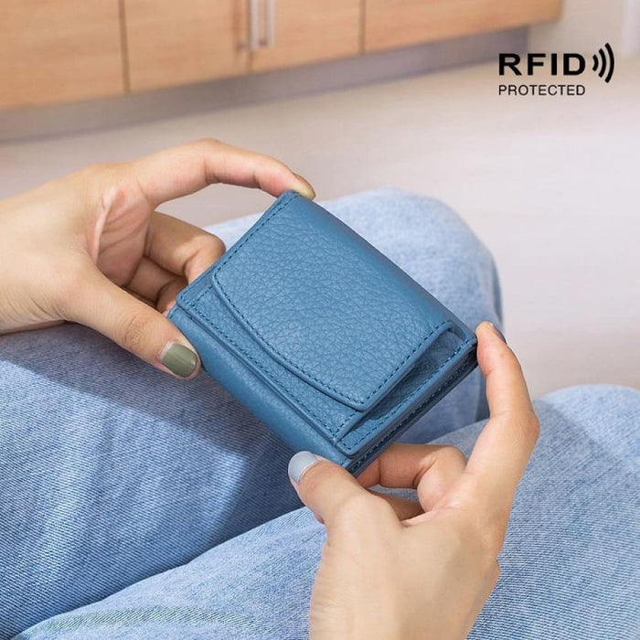 Rfid Leather Coin Purse Wallet Compact And Secure
