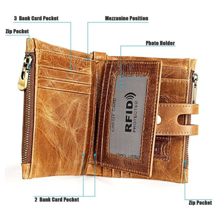 Rfid Leather Mens Wallet With Card Holder
