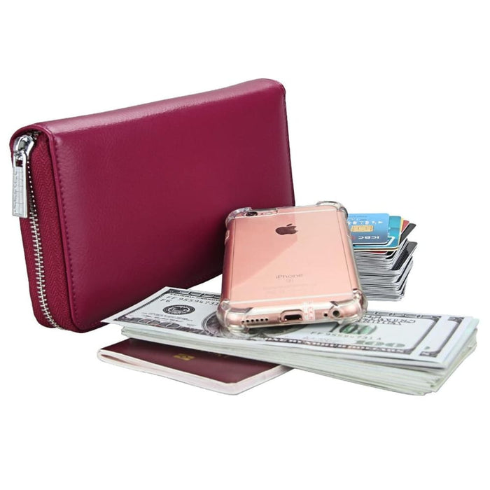 Rfid Leather Passport And Card Holder