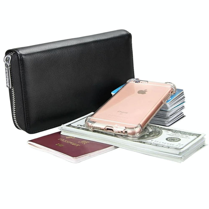Rfid Leather Passport And Card Holder