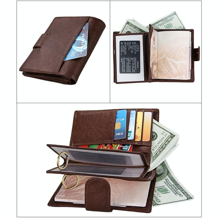 Rfid Leather Wallet And Passport Holder For Men