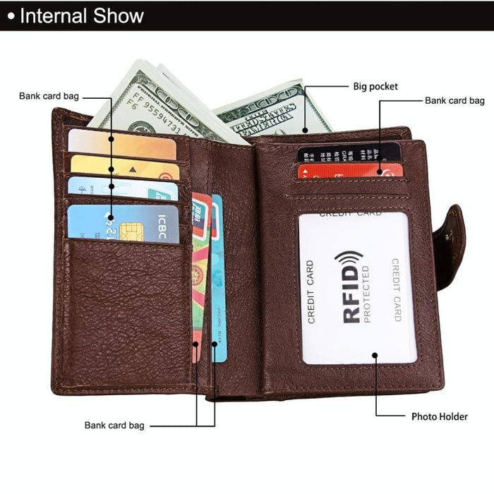 Rfid Leather Wallet And Passport Holder For Men