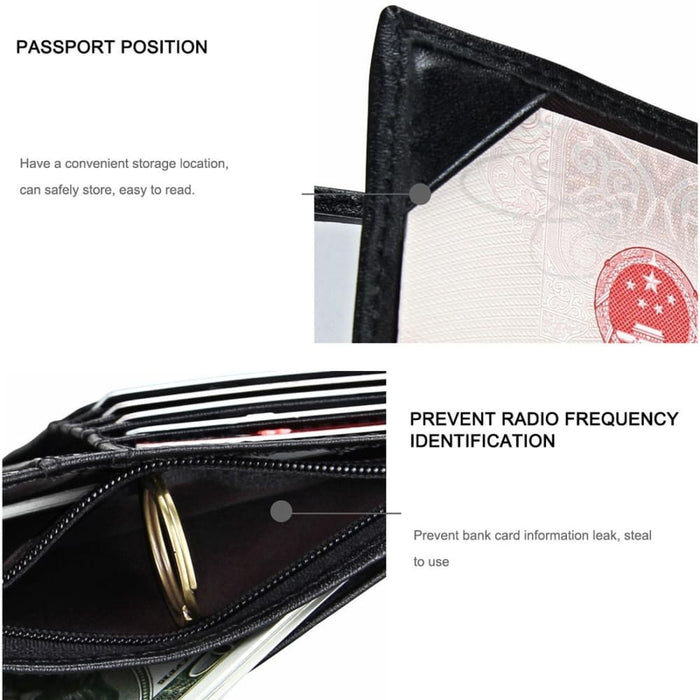 Rfid Leather Wallet And Passport Holder For Men