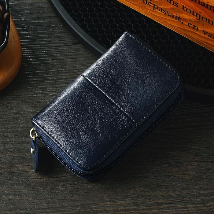 Rfid Leather Zipper Card Holder For Change