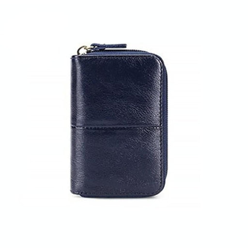 Rfid Leather Zipper Card Holder For Change