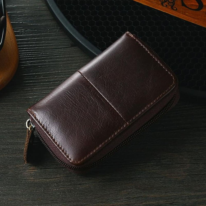Rfid Leather Zipper Card Holder For Change