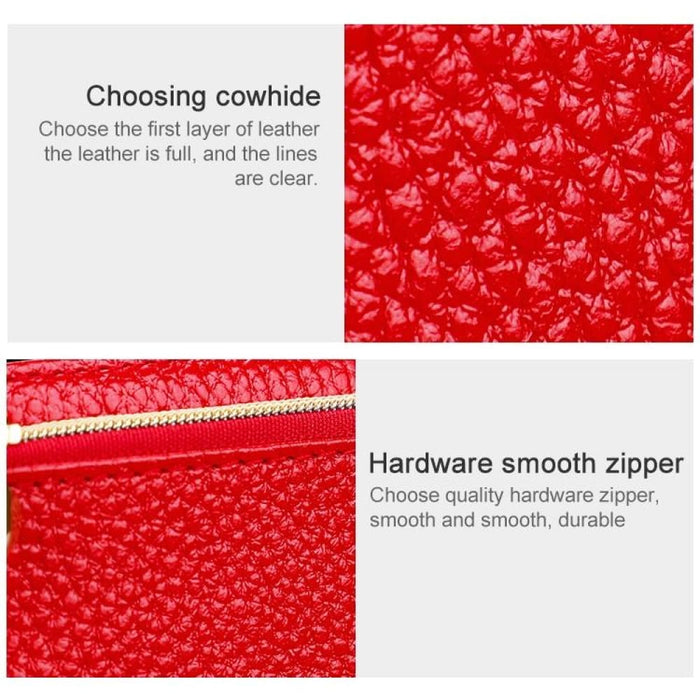 Rfid Litchi Texture Hand Wallet And Spacious