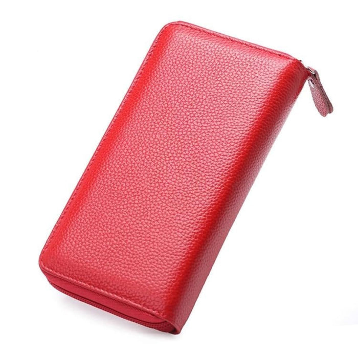 Rfid Litchi Texture Wallet With Phone Pocket