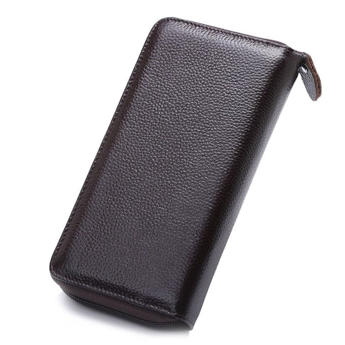 Rfid Litchi Texture Wallet With Phone Pocket