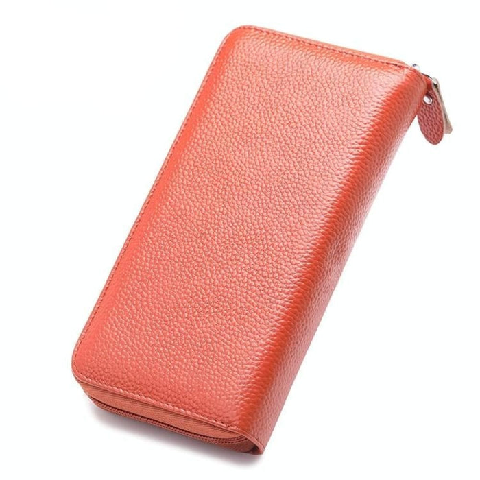 Rfid Litchi Texture Wallet With Phone Pocket