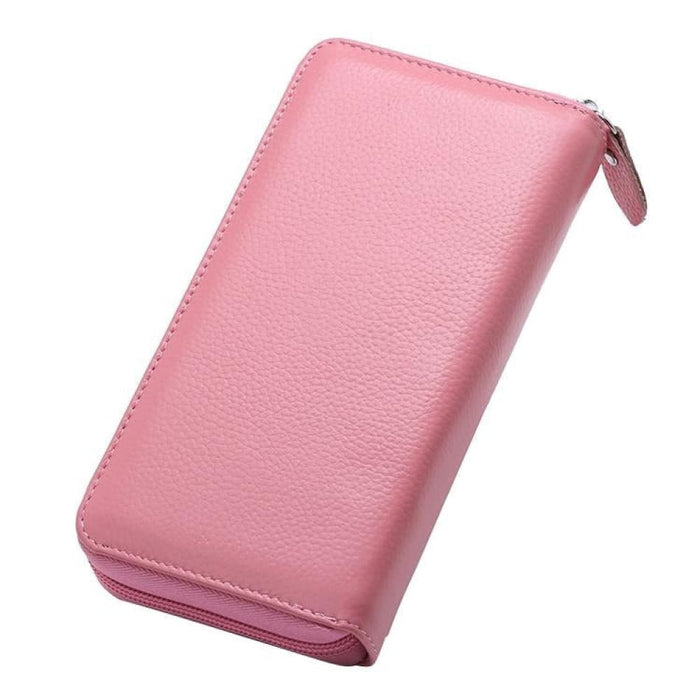 Rfid Litchi Texture Wallet With Phone Pocket