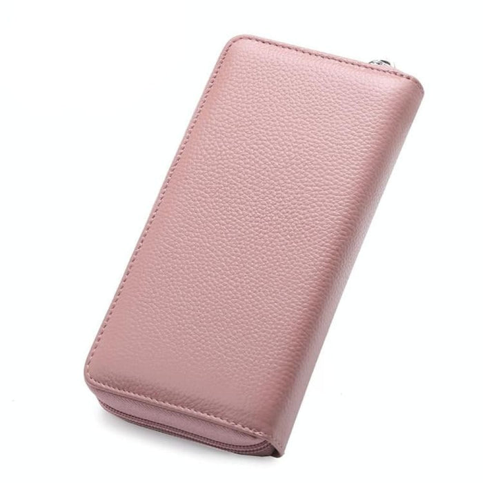 Rfid Litchi Texture Wallet With Phone Pocket