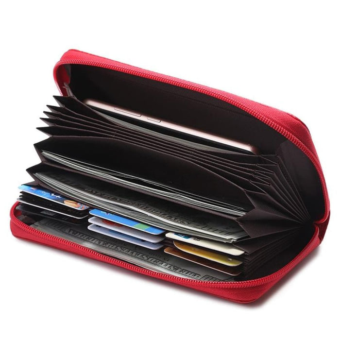 Rfid Litchi Texture Wallet With Phone Pocket