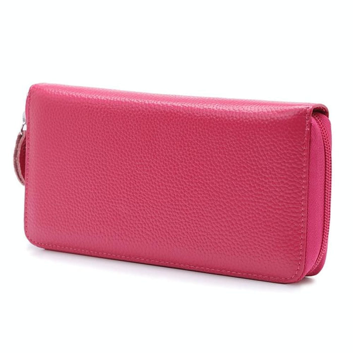 Rfid Litchi Texture Wallet With Phone Pocket