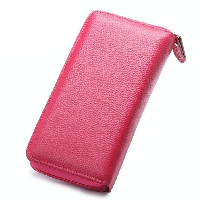 Rfid Litchi Texture Wallet With Phone Pocket