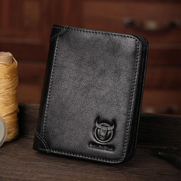 Rfid Mens Cowhide Wallet With Coin Clip