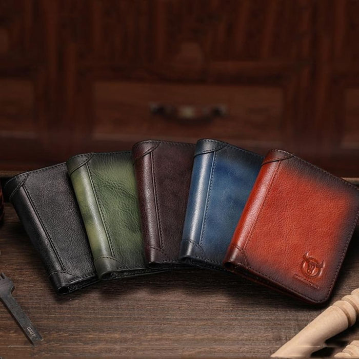Rfid Mens Cowhide Wallet With Coin Clip