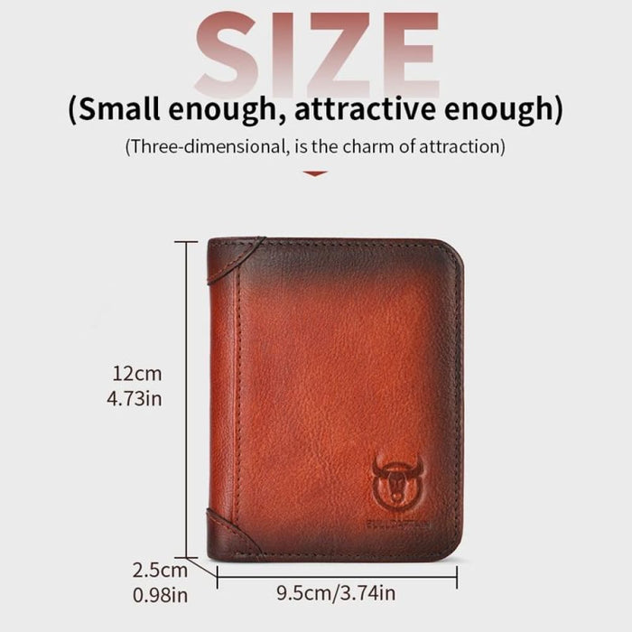 Rfid Mens Cowhide Wallet With Coin Clip