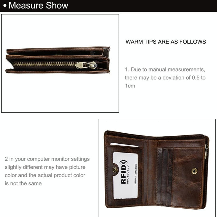 Rfid Mens Genuine Leather Wallet With Antimagnetic
