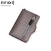Rfid Multi Card Pu Leather Metal Holder