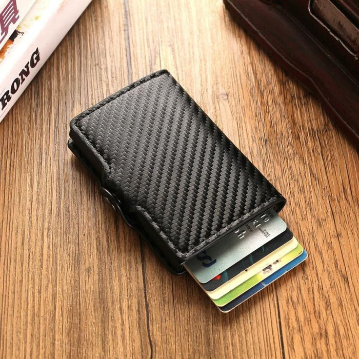 Rfid Multi Card Pu Leather Metal Holder