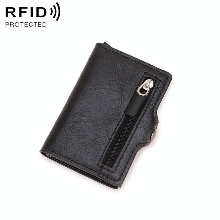 Rfid Multi Card Pu Leather Metal Holder