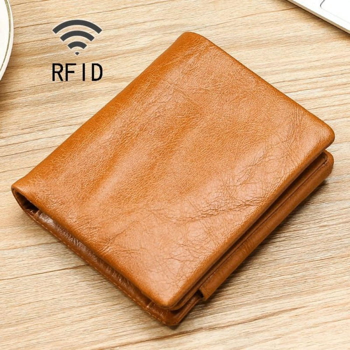 Rfid Oil Wax Leather Wallet Multi Functional