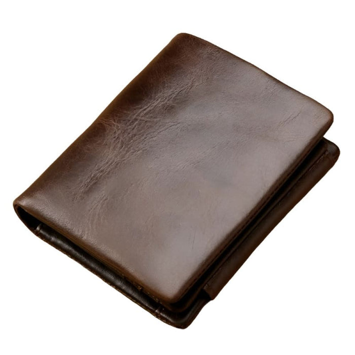 Rfid Oil Wax Leather Wallet Multi Functional