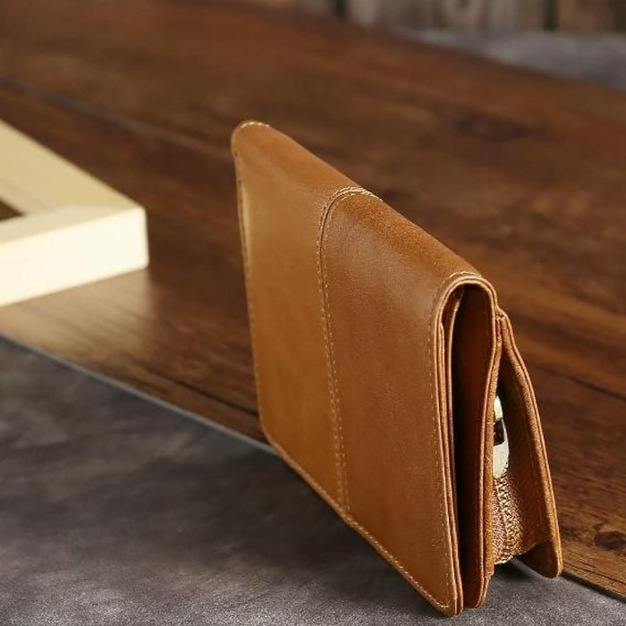 Rfid Oilskin Leather Change Purse