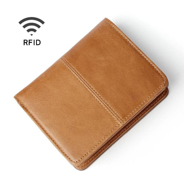 Rfid Oilskin Leather Change Purse