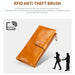 Rfid Oilskin Leather Zip Wallet