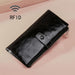 Rfid Oilskin Leather Zip Wallet