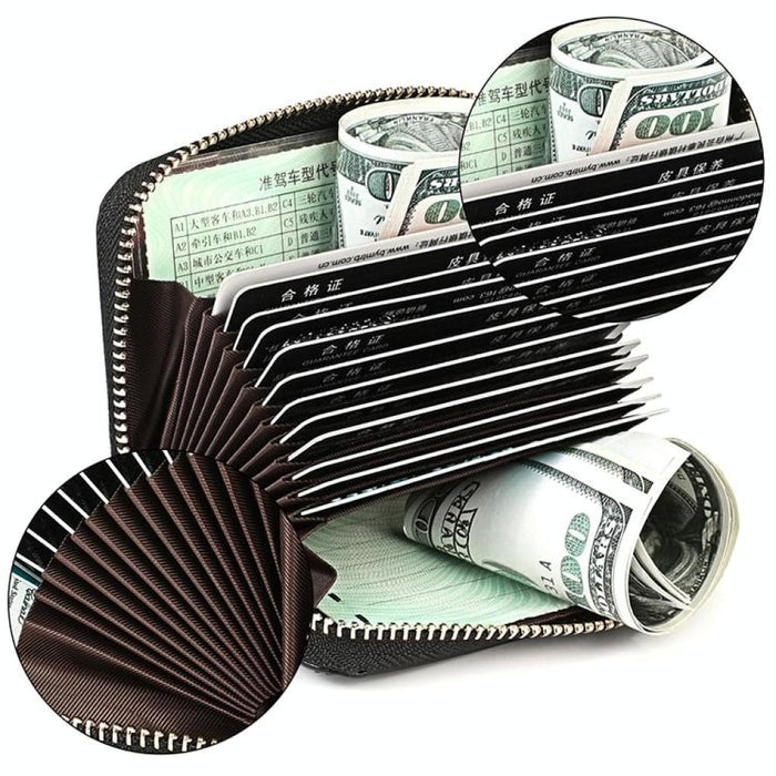 Rfid Protected Butterfly Pattern Leather Wallet