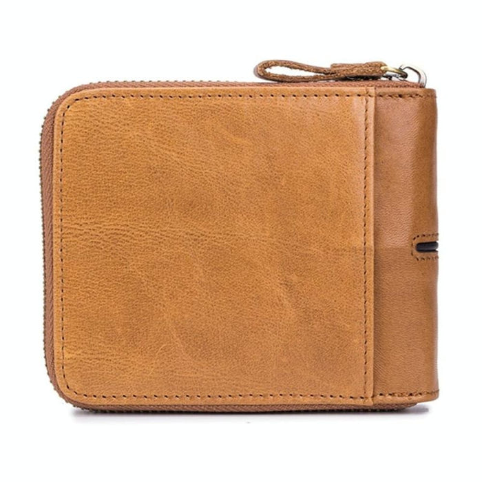 Rfid Protected Cowhide Card Holder With Zipper
