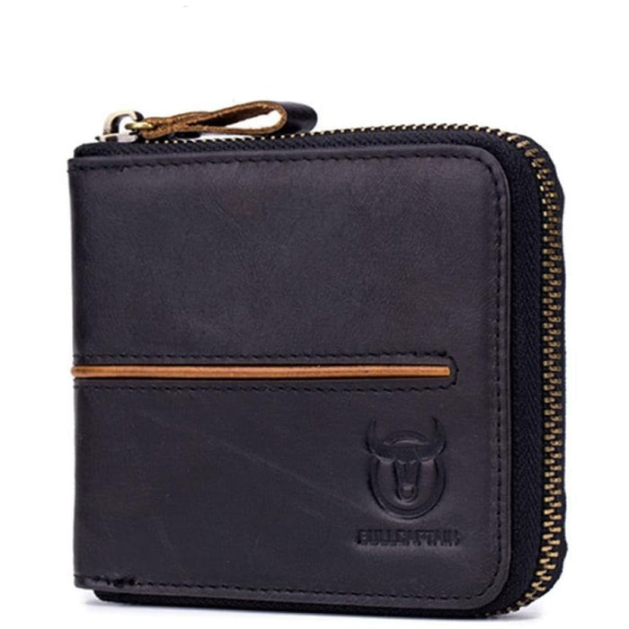 Rfid Protected Cowhide Card Holder With Zipper