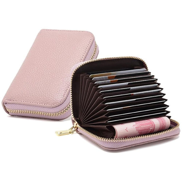 Rfid Protected Cowhide Wallet With Zipper