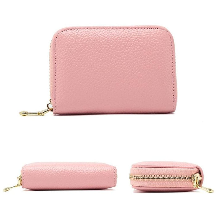 Rfid Protected Cowhide Wallet With Zipper